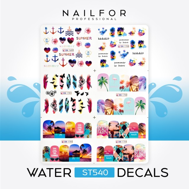 decorazione nail art ricostruzione unghie WATER DECALS TATTOO - ST540 Nailfor 2,99 €