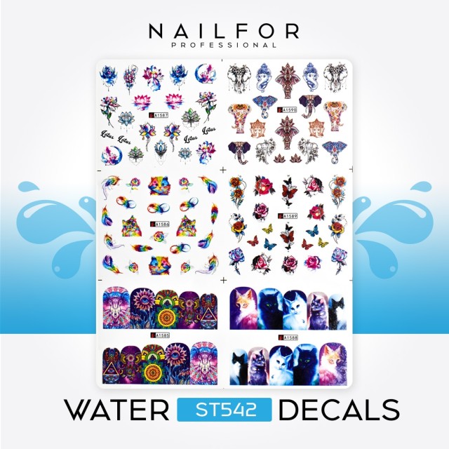 decorazione nail art ricostruzione unghie WATER DECALS TATTOO - ST542 Nailfor 2,99 €