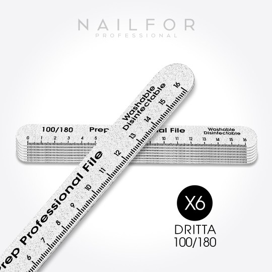 nail accessories, nails nail art high quality x6 PROFESSIONAL STRAIGHT MILLIMETRIC FILE - 100/180 Nailfor €2.99 Nailfor