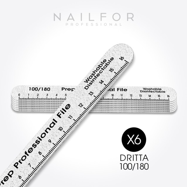 accessori per unghie, nails nail art alta qualità x6 LIMA MILLIMETRATA DRITTA PROFESSIONALE - 100/180 Nailfor 2,99 € Nailfor