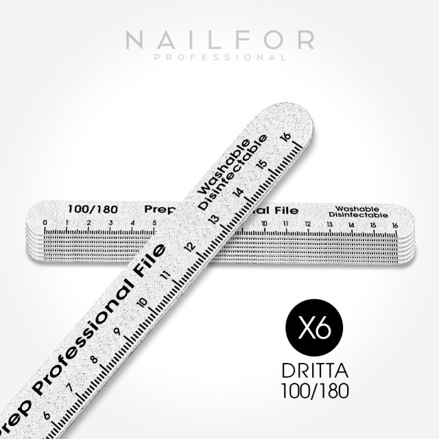 Accessoires pour ongles, nails nail art haute qualité x6 LIME MILLIMÉTRIQUE DROITE PROFESSIONNELLE - 100/180 Nailfor 2,99 € Nail