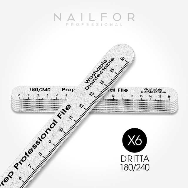 accessori per unghie, nails nail art alta qualità x6 LIMA MILLIMETRATA DRITTA PROFESSIONALE - 180/240 Nailfor 2,99 € Nailfor