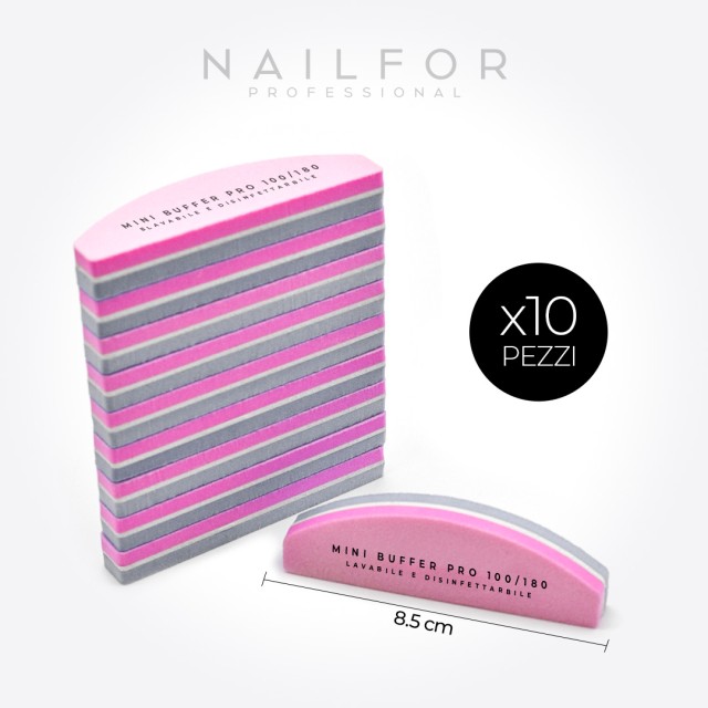 accessori per unghie, nails nail art alta qualità 10x MINI BUFFER BILATERALE BOOMERANG 100/180 ROSA/GRIGIO Nailfor 4,99 € Nai...