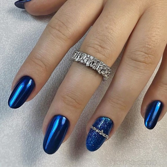 decorazione nail art ricostruzione unghie POWDER SOLID CHROME COMPACT BLU GT007 Nailfor 6,49 €