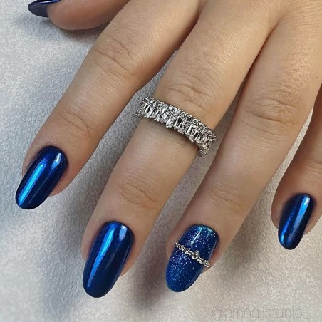 decorazione nail art ricostruzione unghie POWDER SOLID CHROME COMPACT BLU GT007 Nailfor 6,49 €