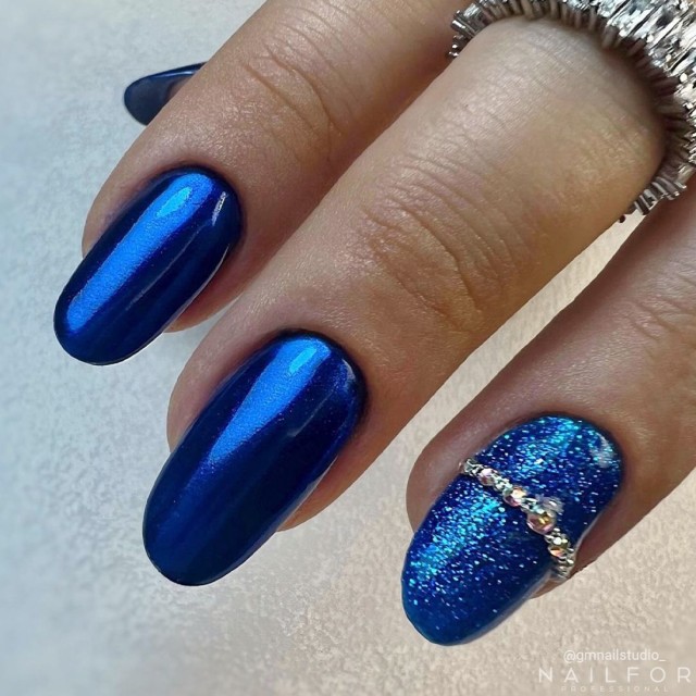 decorazione nail art ricostruzione unghie POWDER SOLID CHROME COMPACT BLU GT007 Nailfor 6,49 €