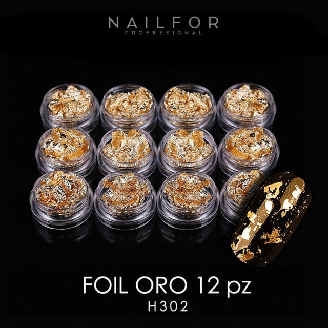 decorazione nail art ricostruzione unghie Nail Art Foil Paillette Oro H302 Nailfor 5,49 €