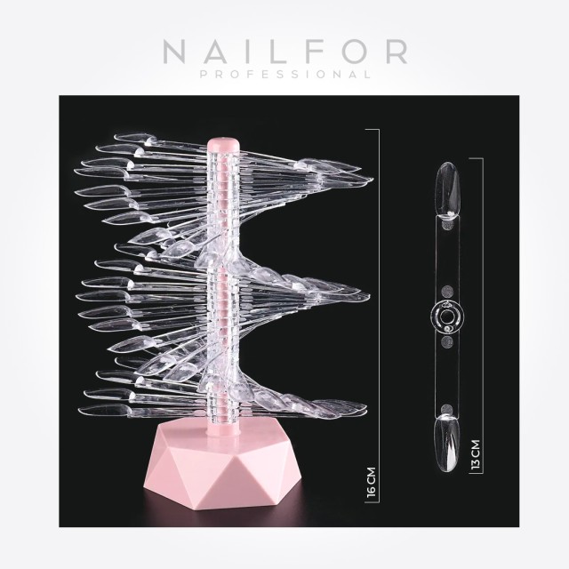 accessori per unghie, nails nail art alta qualità ESPOSITORE TIPS ROSA - DISPLAY TOWER 60 TIPS MANDORLA Nailfor 6,00 € Nailfor