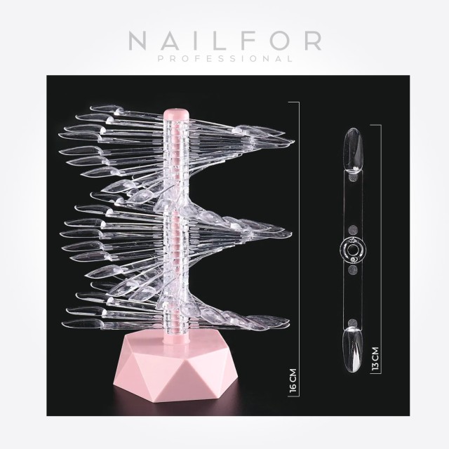 Accessoires pour ongles, nails de haute qualité nail art PRÉSENTOIR Tips ROSE - TOUR Display 60 Tips EN AMANDE Nailfor 6,00 € Na