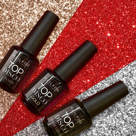 Top Disco Rose Gold Gel de uñas brillante sin dispersión - 15 ml Nailfor 11,99 €