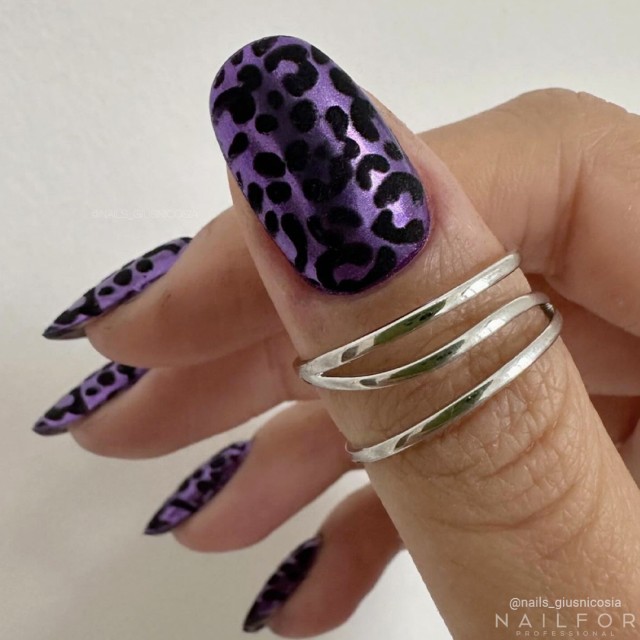 Décoration nail art reconstruction Powder Solid Chrome Compact VIOLET GT004 Nailfor €6.49