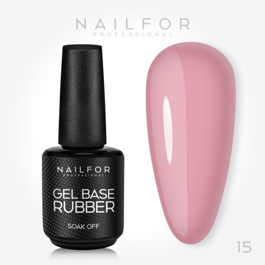 Semi-permanent nail polish color: Milky Pink 15 - Semi-permanent Base Rubber Nailfor Gel €10.99