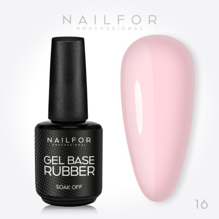 Esmalte de uñas semipermanente color: Milky Rose 16 - Base semipermanente Rubber Nailfor Gel 10,99 €