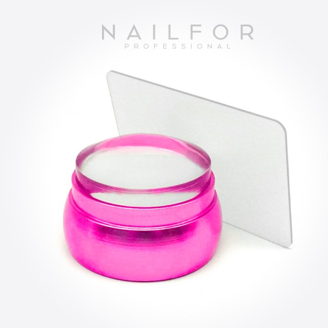 decorazione nail art ricostruzione unghie TIMBRO FUCSIA CON SPATOLA PER STAMPING Nailfor 4,99 €