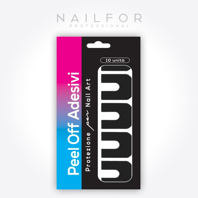10uds Peel Off Palisade Cuticole Autoadhesivo Para Nail Art - ST010 negro