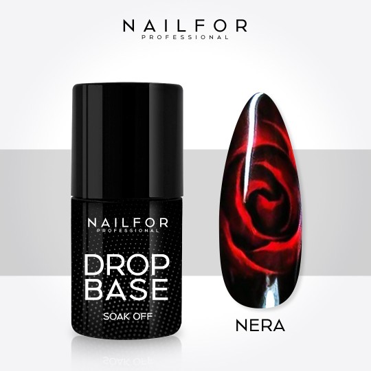 Semi-permanent nail polish color: Drop base gel BLACK SEMI-PERMANENT - 10.8ML Nailfor €9.99