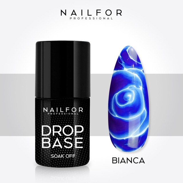 Vernis à ongles semi-permanent couleur : Drop base gel WHITE SEMI-PERMANENT - 10,8ML Nailfor €9.99