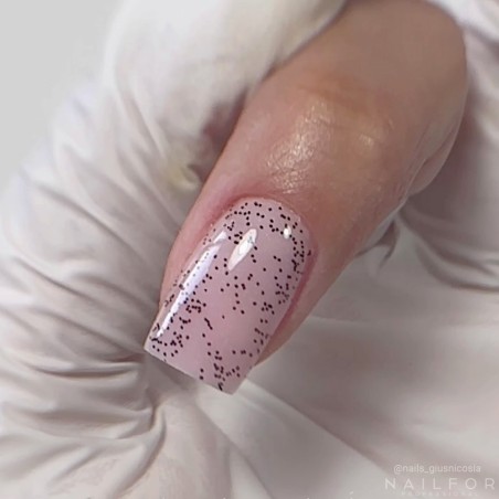 Gel de reconstruction d'ongles à pois noirs Top Dotty BLACK brillant sans dispersion - 15 ml Nailfor 11,99 €