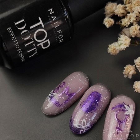 Gel reconstructeur pour ongles Top Dotty White , points blancs brillants sans dispersion - 15 ml - Nailfor €