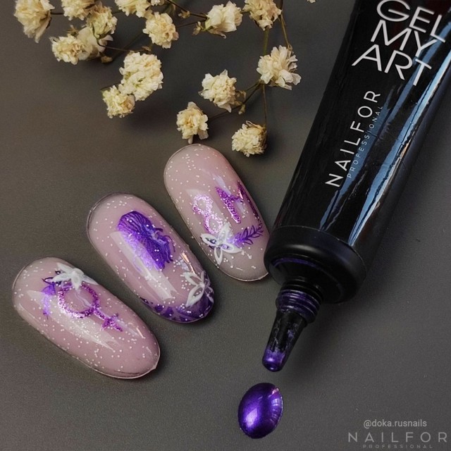 nail gel color, nail art , nails Gel my art - 06 Metal Violet VIOLA | Nailfor €7.49