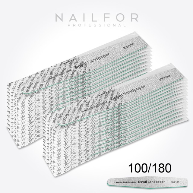 Accessoires pour nails , nail art haute qualité 24x LIME LAVABLE Royal RHOMBUS - 100/180 Nailfor 16,99 € Nailfor