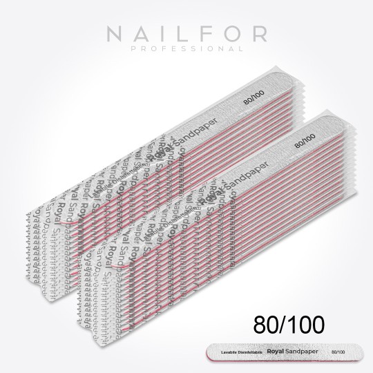 nail accessories, nails nail art high quality 24x Royal STRAIGHT WASHABLE FILE - 80/100 Nailfor €16.99 Nailfor