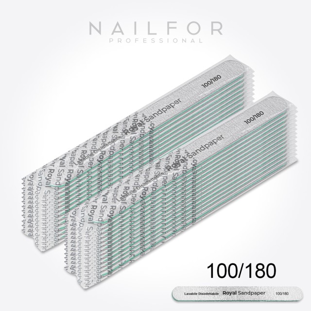 Accessoires pour nails , nail art haute qualité 24x LIME LAVABLE DROITE Royal - 100/180 Nailfor 16,99 € Nailfor