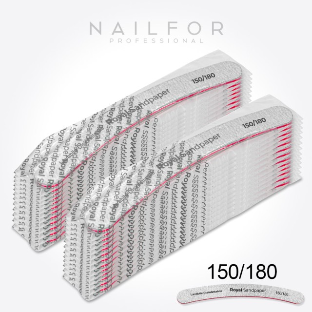 Accessoires pour nails , nail art haute qualité 24x LIME LAVABLE COURBE Royal - 150/180 Nailfor 16,99 € Nailfor