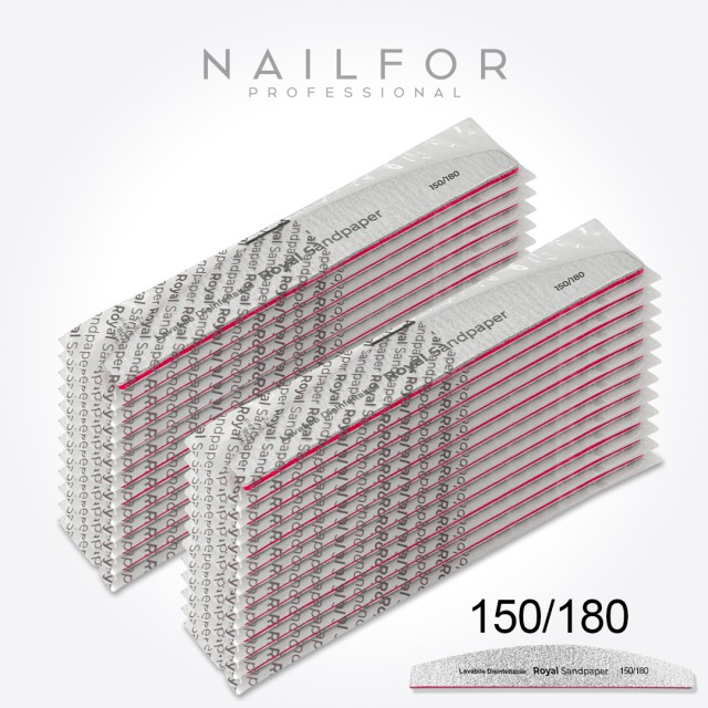 Accessoires pour nails , nail art haute qualité 24x LIME LAVABLE Royal Boomerang - 150/180 Nailfor 16,99 € Nailfor