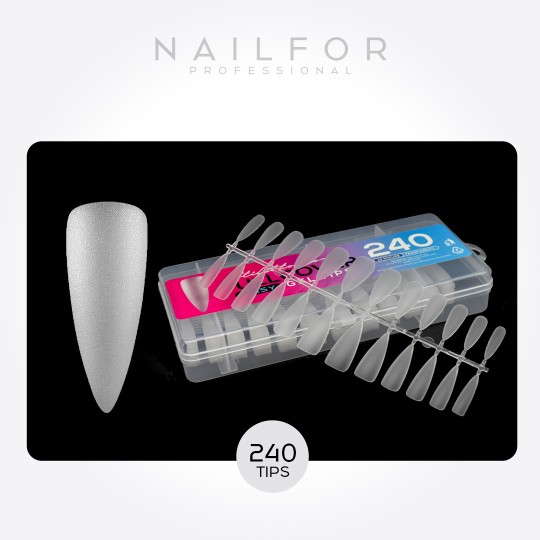 FULLCOVER EASY TIPS IN GEL STILETTO CORTO OPACIZZATE -...