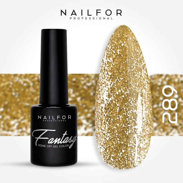 Semipermanente smalto colore per unghie: FANTASY Smalto Gel Semipermanente - 289 oro glitter Nailfor 5,99 €