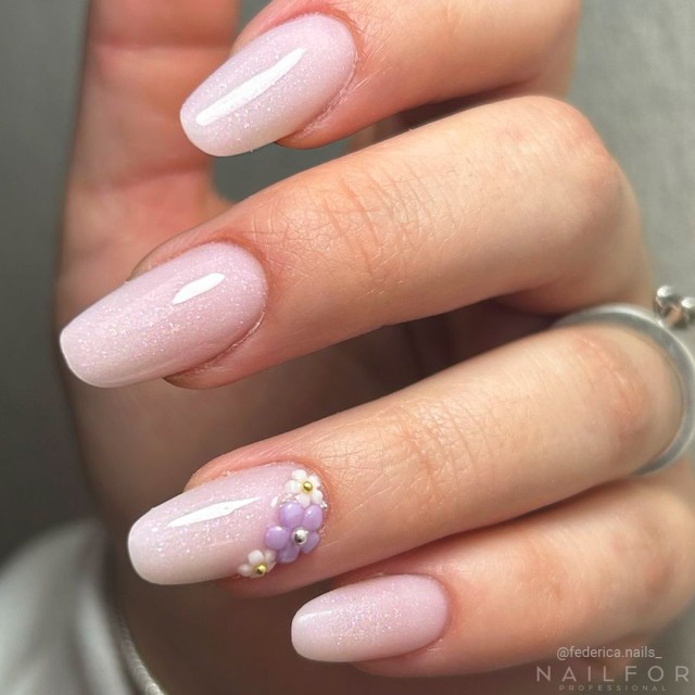 Nail reconstruction Gel AcrylGel Glitter Pink Shell 30ML Nailfor €11.99