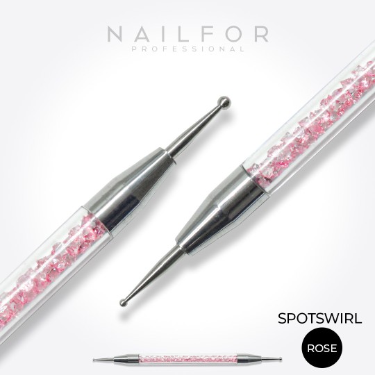 nail accessories, nails nail art high quality Applicator Spotswirl Dotting Tool - DOUBLE TIP - pink 2mm/1mm Nailfor 4,...