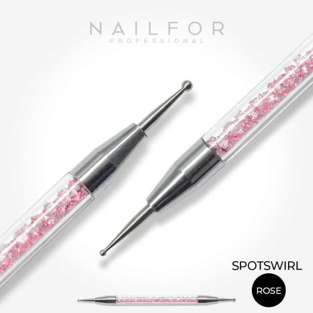 accessoires pour ongles, nails nail art haute qualité Applicateur Spotswirl Dotting Tool - DOUBLE TIP - rose 2mm/1mm Nailfor 4,.