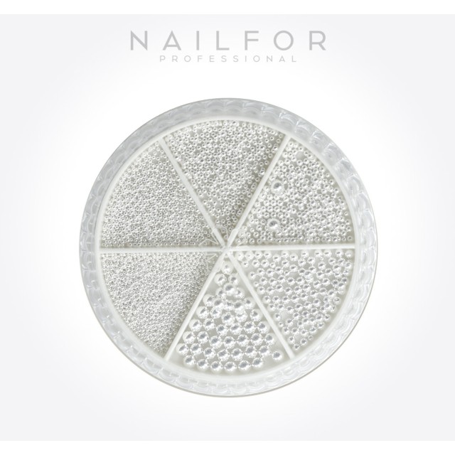 Decoración nail art , reconstrucción de uñas, Bolitas MULTI Mix PERLAS BLANCAS - H859 Nailfor 3,99 €