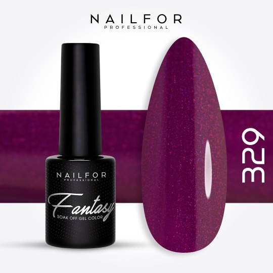 Semi-permanent nail polish color: Fantasy Semi-permanent Gel Polish - 329 Microglitter Nailfor €6.99