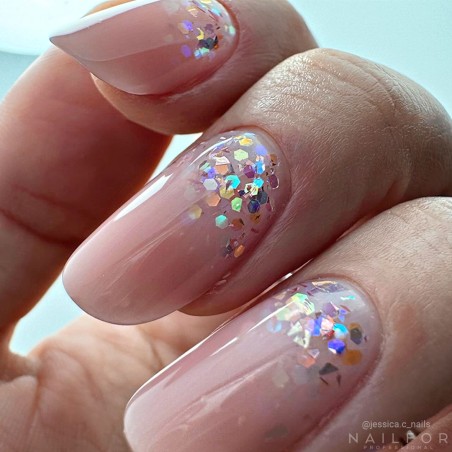 Gel de Uñas Reconstrucción AcrylGel Glitter Holo Pink 30ML Nailfor 10,99€
