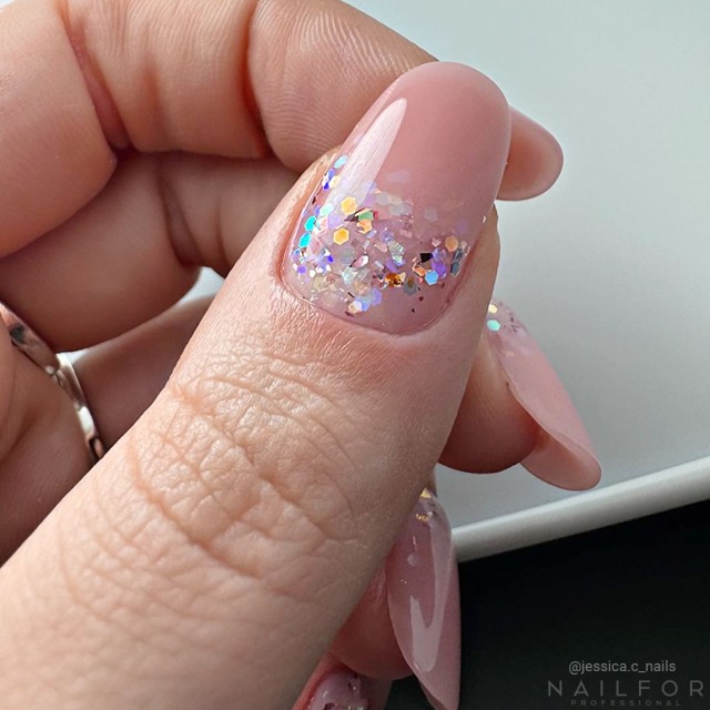 Gel de Uñas Reconstrucción AcrylGel Glitter Holo Pink 30ML Nailfor 10,99€