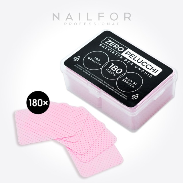 LINGETTES À ONGLES ROSES - TAMPONS PROFESSIONNELS SANS PELUCHES - 180 pièces