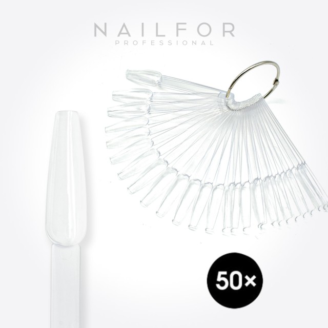 Accessoires pour ongles, nails nail art de haute qualité, présentoir de 50 Tips de bague ballerine transparents Nailfor 4,99 € N
