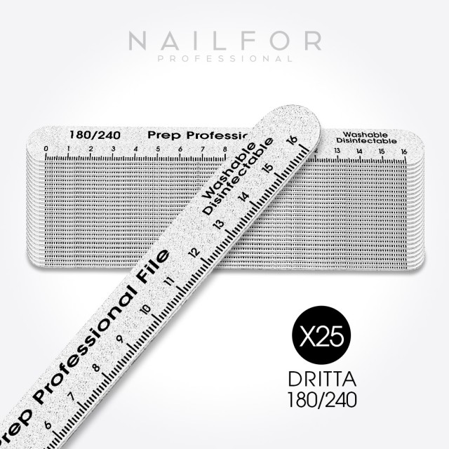 nail accessories, nails nail art high quality x25 PROFESSIONAL STRAIGHT MILLIMETRIC FILE - 180/240 Nailfor €9.99 Nailfor