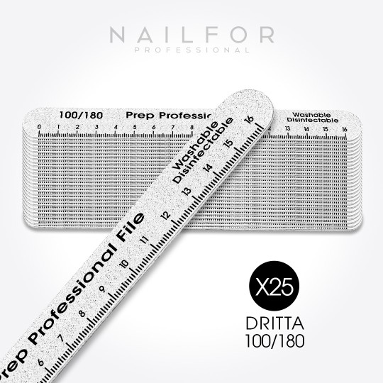 nail accessories, nails nail art high quality x25 PROFESSIONAL STRAIGHT MILLIMETRIC FILE - 100/180 Nailfor €9.99 Nailfor