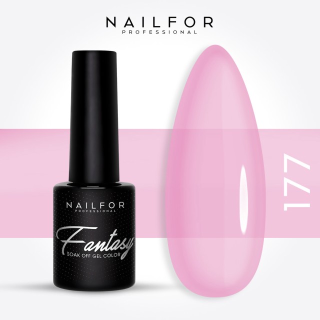Semi-permanent nail polish color: Fantasy Semi-permanent Gel Polish - 177FAN milky pink Nailfor €6.99