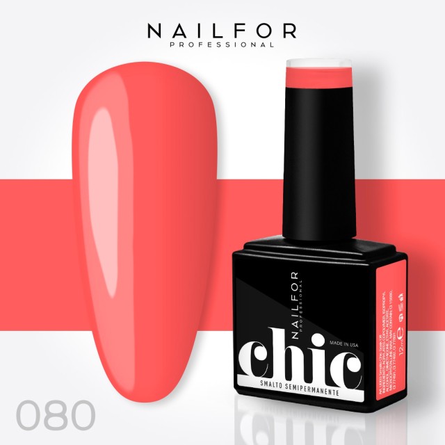 Semipermanente smalto colore per unghie: CHIC SMALTO SEMIPERMANENTE - 080 CORALLO Nailfor 7,99 €
