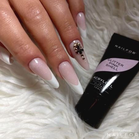 Nail reconstruction Gel AcrylGel Glitter Pink Shell 30ML Nailfor €11.99