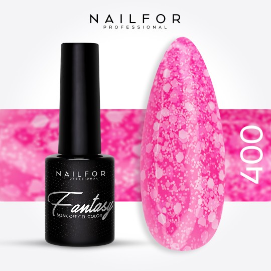 Semi-permanent nail polish color: Fantasy Semi-permanent Gel Polish - 400 confetti Nailfor €7.99