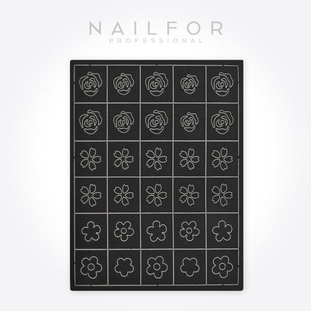 Decoración nail art , reconstrucción de uñas, Stencil ST696 - 4 piezas, Nailfor 3,99 €