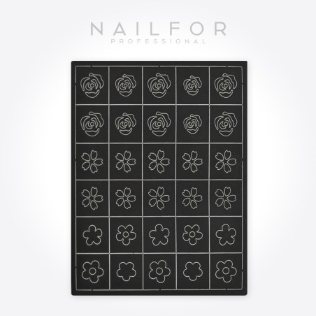 Decoración nail art , reconstrucción de uñas, Stencil ST696 - 4 piezas, Nailfor 3,99 €