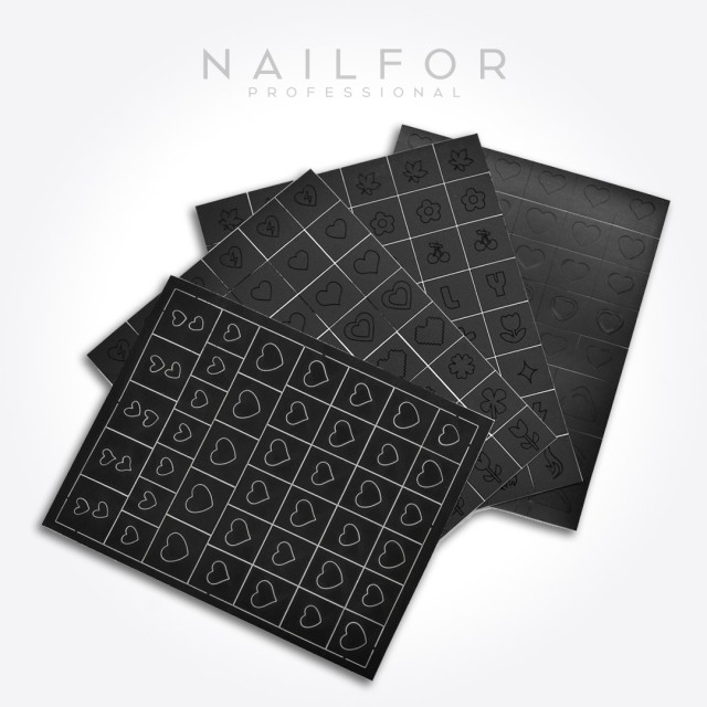 Décoration nail art reconstruction d'ongles Stencil ST697 - 4 pièces Nailfor 3,99 €