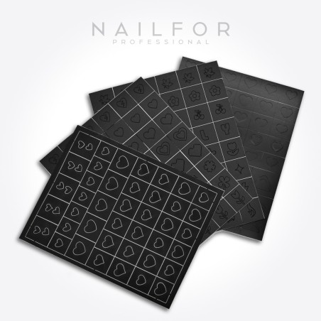 Decoración nail art , reconstrucción de uñas, Stencil ST697 - 4 unidades Nailfor 3,99 €